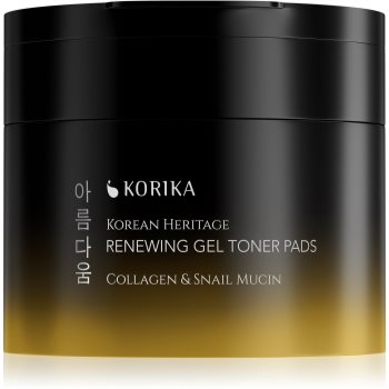 KORIKA Korean Heritage Collagen & Snail Mucin Renewing Gel Toner Pads dischete tonice regeneratoare cu textură de gel - imagine 2